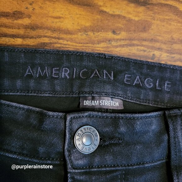American Eagle Jeans 12 R Dream Jegging Hi Rise Tummy Control Black Wash Denim - Picture 4 of 12